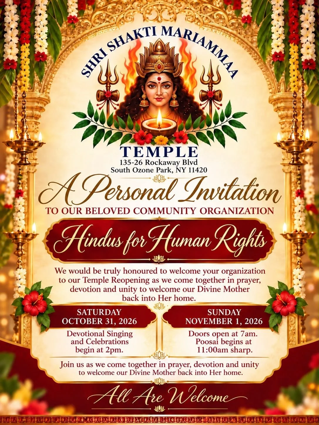 Temple Reopening at Shri Shakti Mariammaa Temple