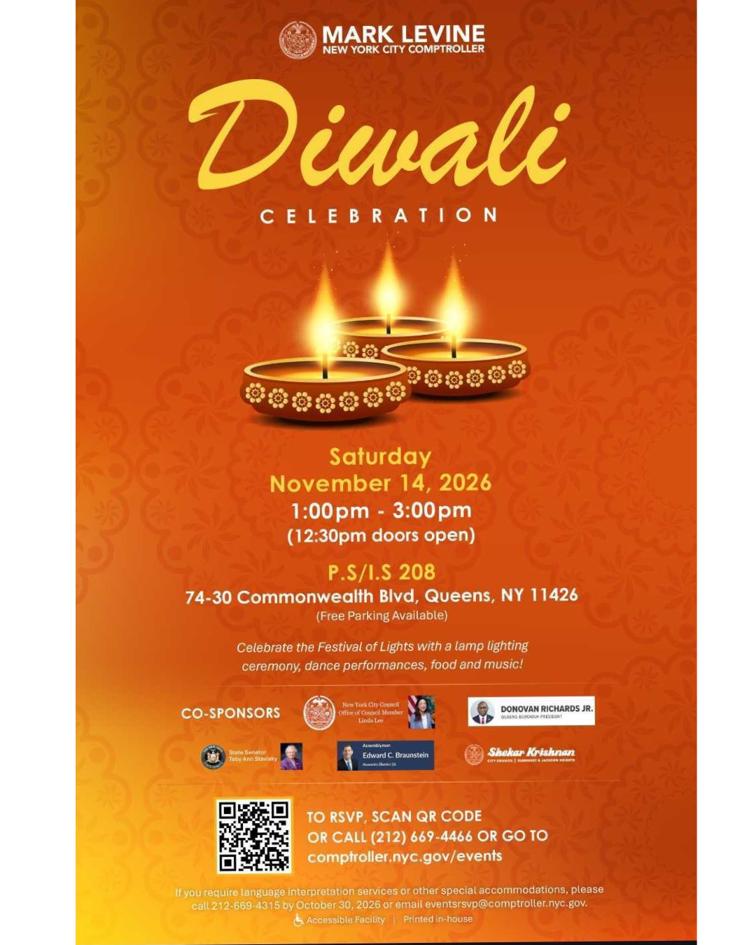 Diwali Celebration with NYC Comptroller Mark Levine