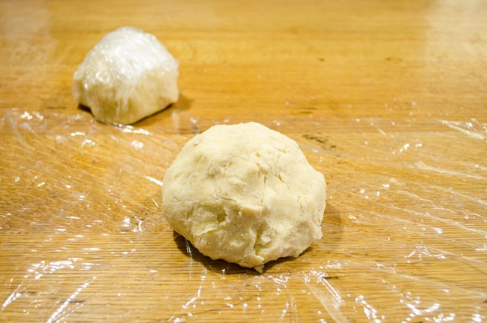 Divide dough &amp; wrap in plastic