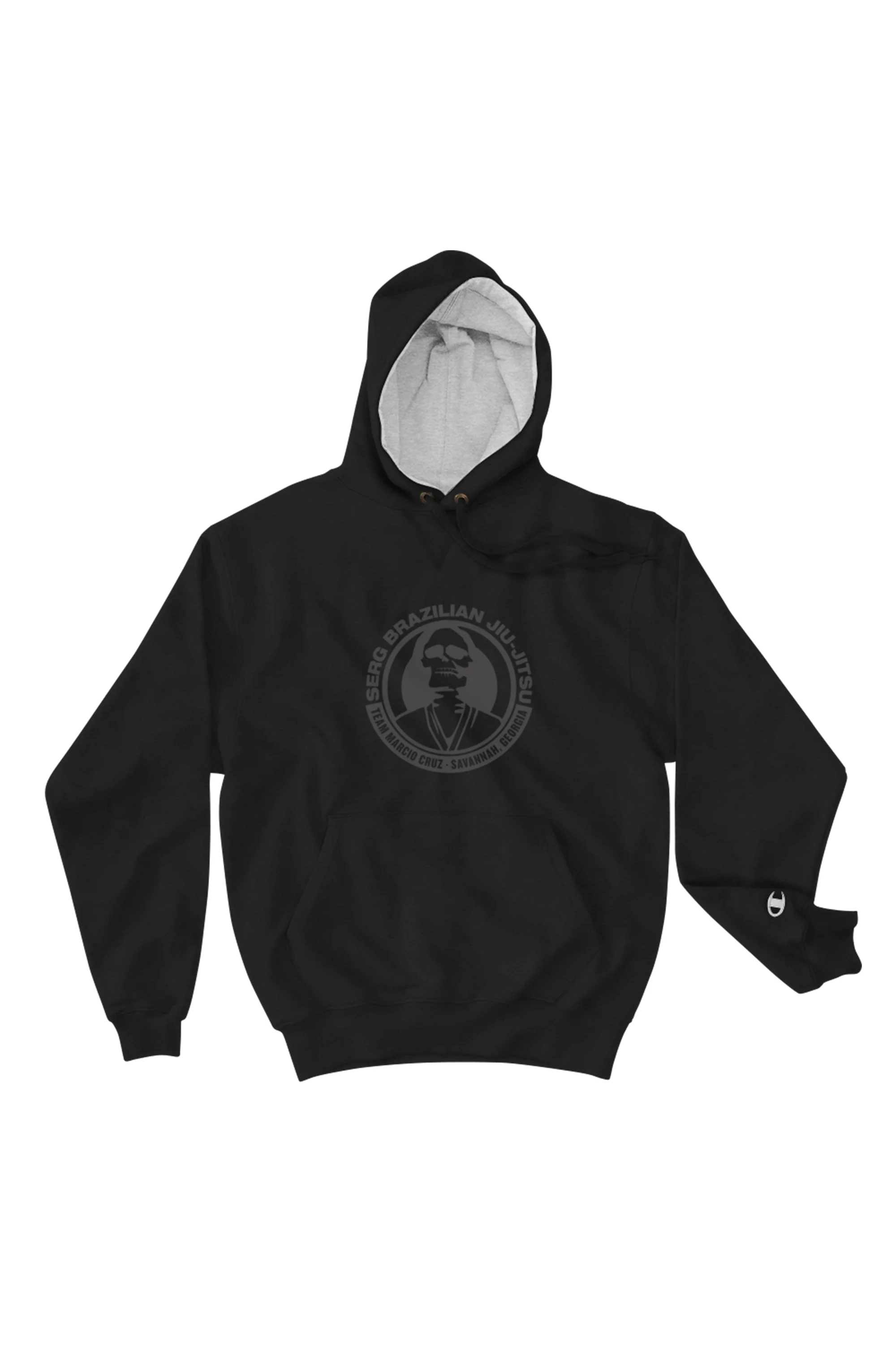 SERG BJJ SKULL BLACK CHAMPION HOODIE