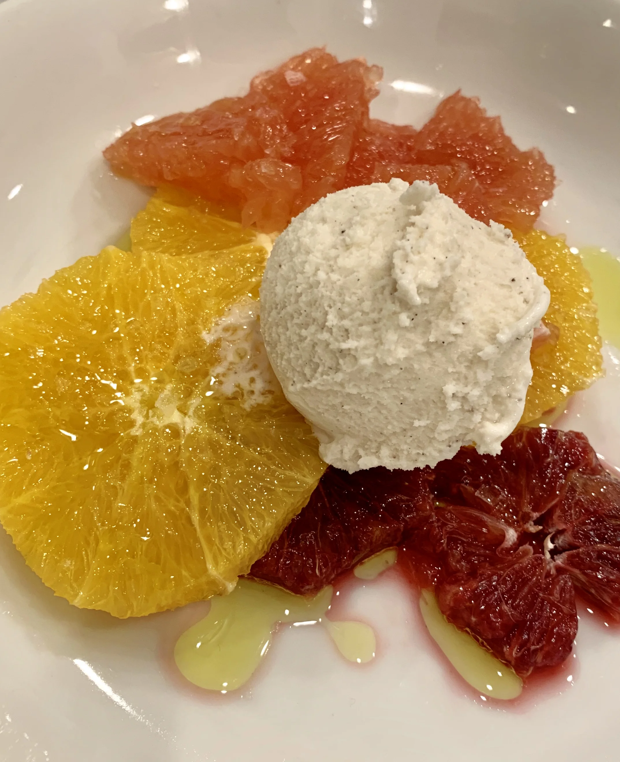 Vanilla Bean Gelato with Honey, Olive Oil, &amp; Citrus