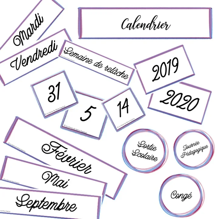 Affichage de classe - Calendrier