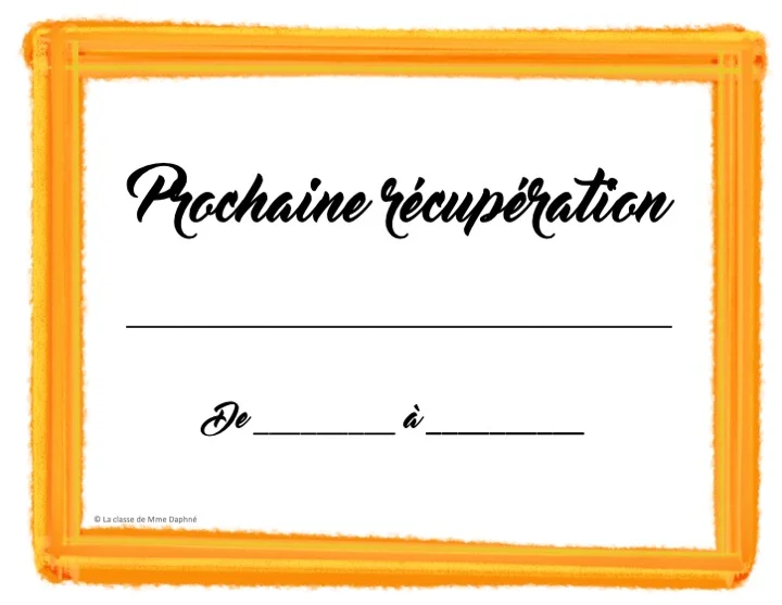 Affichage de classe - Prochaine récupération