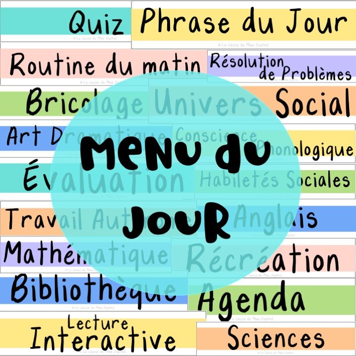 Affichage de classe - Menu du jour - 2020-2021