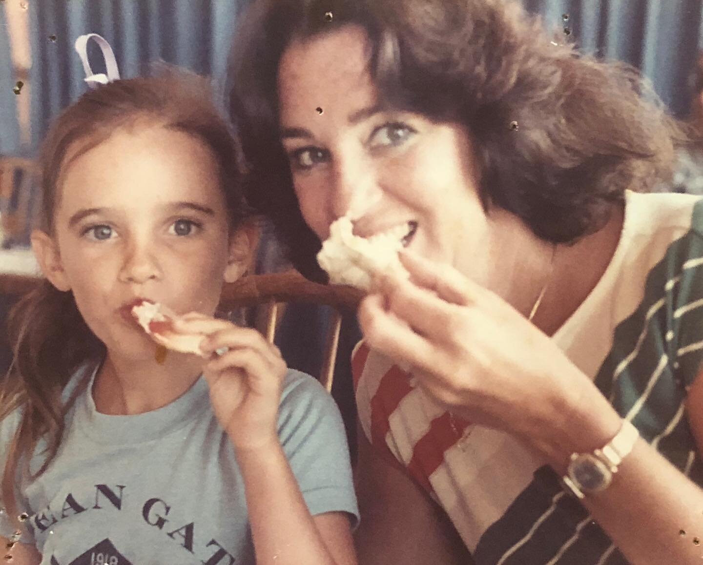 Sucking on 🦞 claws circa 1984 summer in New Jersey. One of the best parts about staying at dad&rsquo;s house is finding old photos of mom and I.