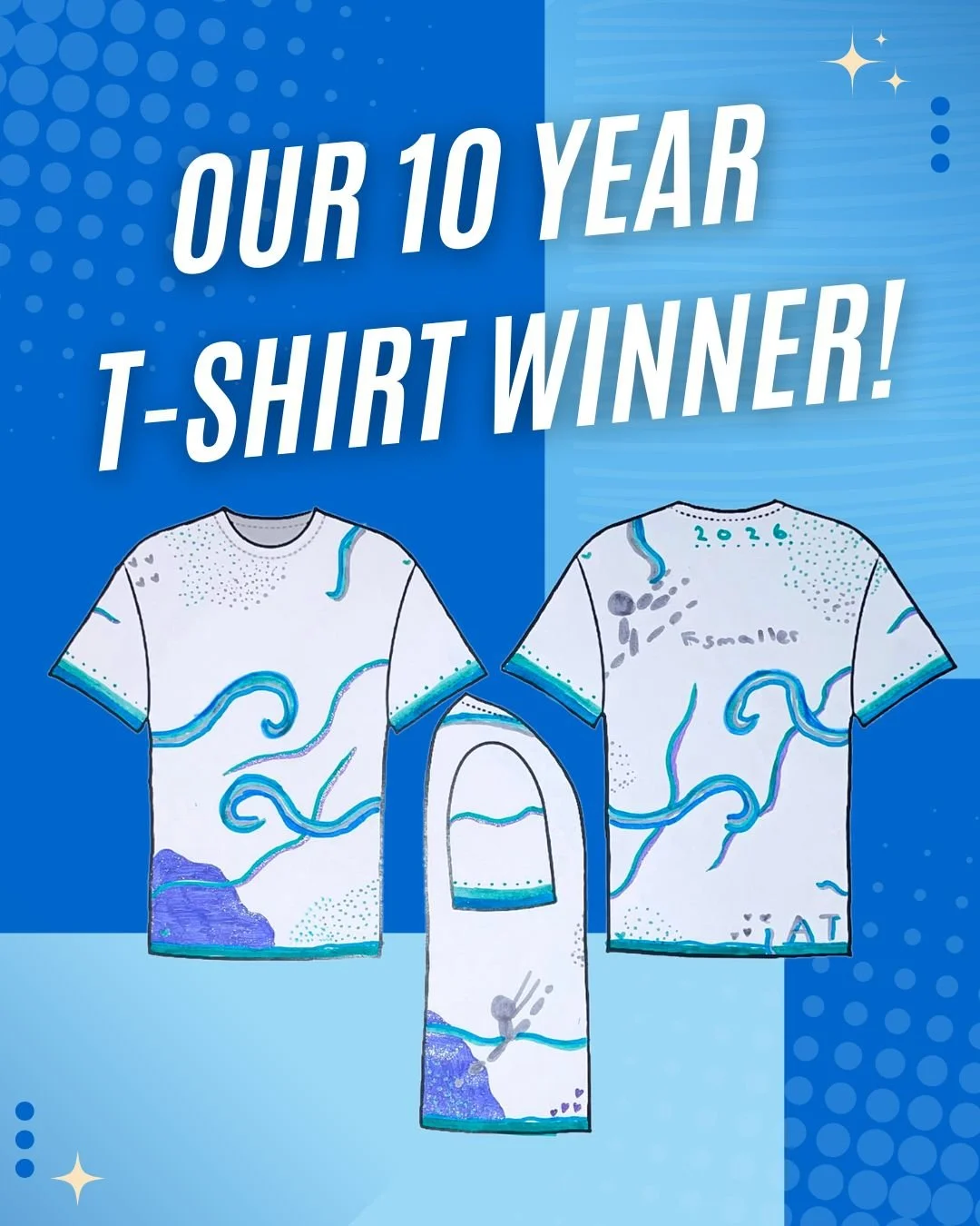 Congratulations Marika! We hope you love your new T-shirt. 💙💚🖤