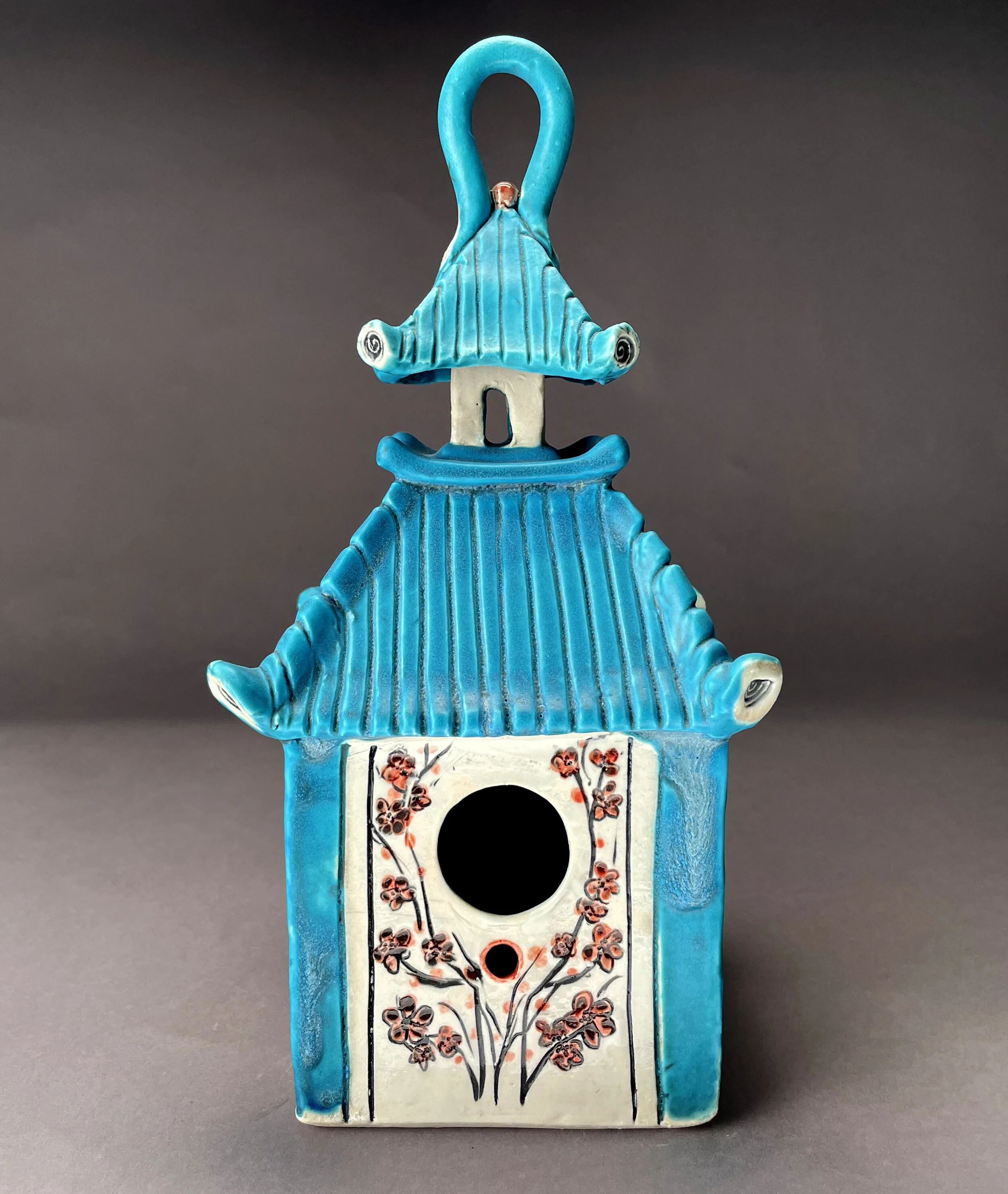 Blue &amp; White Pagoda Bird House