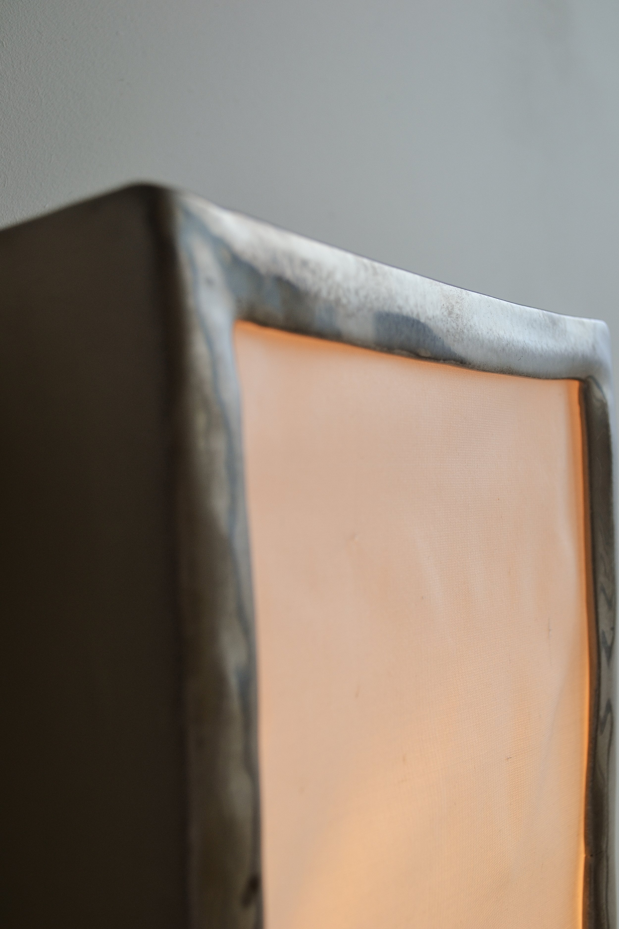 BRICK SCONCE, CHROME | ceramic, silk dupion, 2024