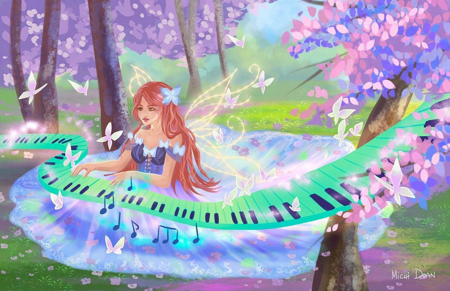 Illustration 36, Piano Forest. Do-Re-Mi-Fa-Sol, who is playing the magical piano? If you can play piano, what song would you like to play? 

#michidoan #michidoanart #piano #magicalart