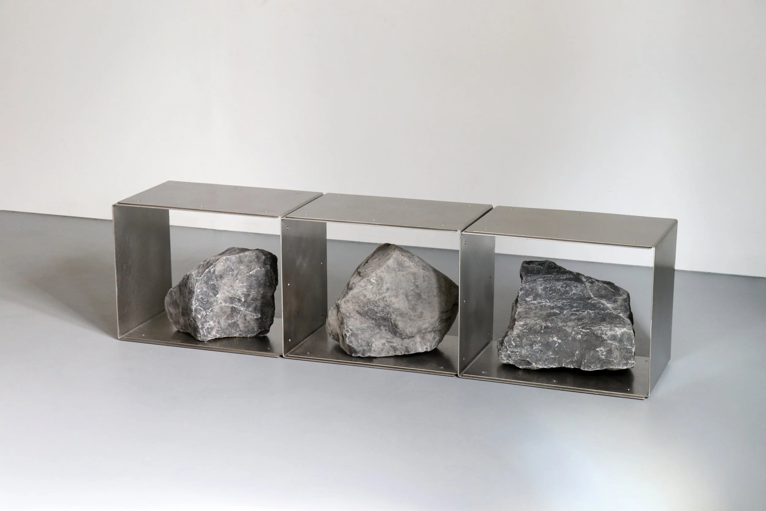 Steel and Stone bench and coffee table - 2023