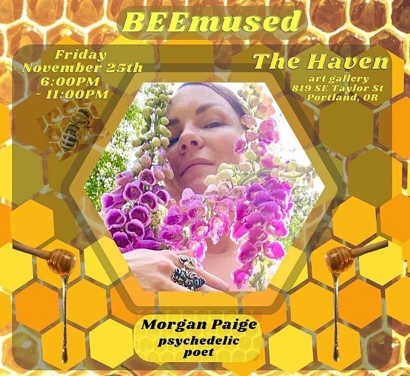 I&rsquo;ll bee performing a poetry set &amp; gettin&rsquo; down on the caj&oacute;n with the Broomriders this Friday at @thehavenpdx !🐝✨🧙&zwj;♂️✨🐝

Only 20 spaces left until we hit capacity. Don&rsquo;t miss out on an un-bee-lievably unique event 