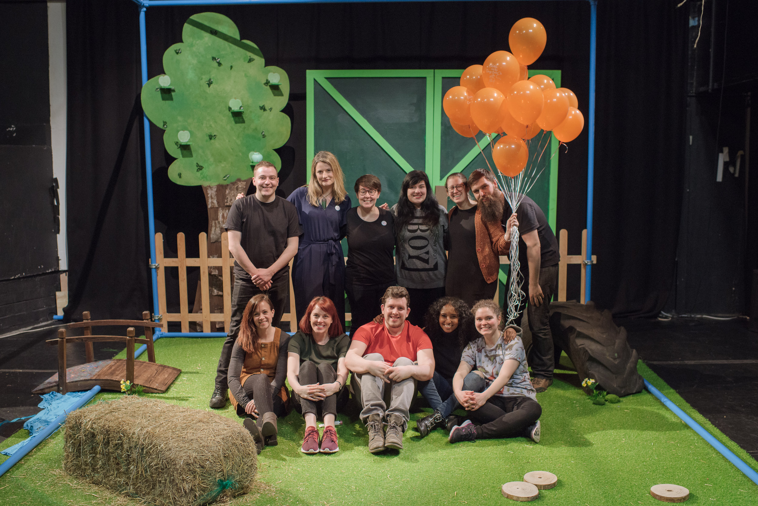  The 2019 UK Tour company of Mathilda and the Orange Balloon. Photo by David Monteith-Hodge/Photographise. 