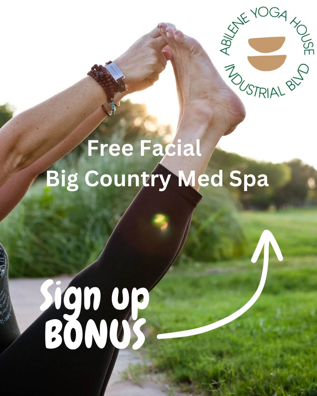 Sign up for our unlimited yoga package (14 classes per week offering morning , noon, evening and weekend classes)
Get a free facial from @bigcountrymedspa ! 

Connection to a community is vital these days and why not do it with like minded people. Ho