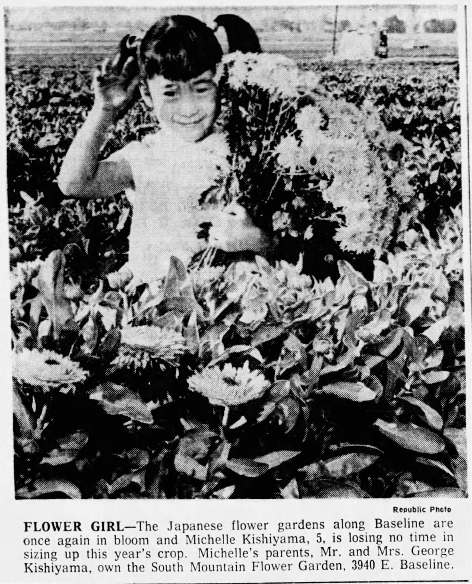 Cindi Kishiyama Harbottle's sister at the flower field