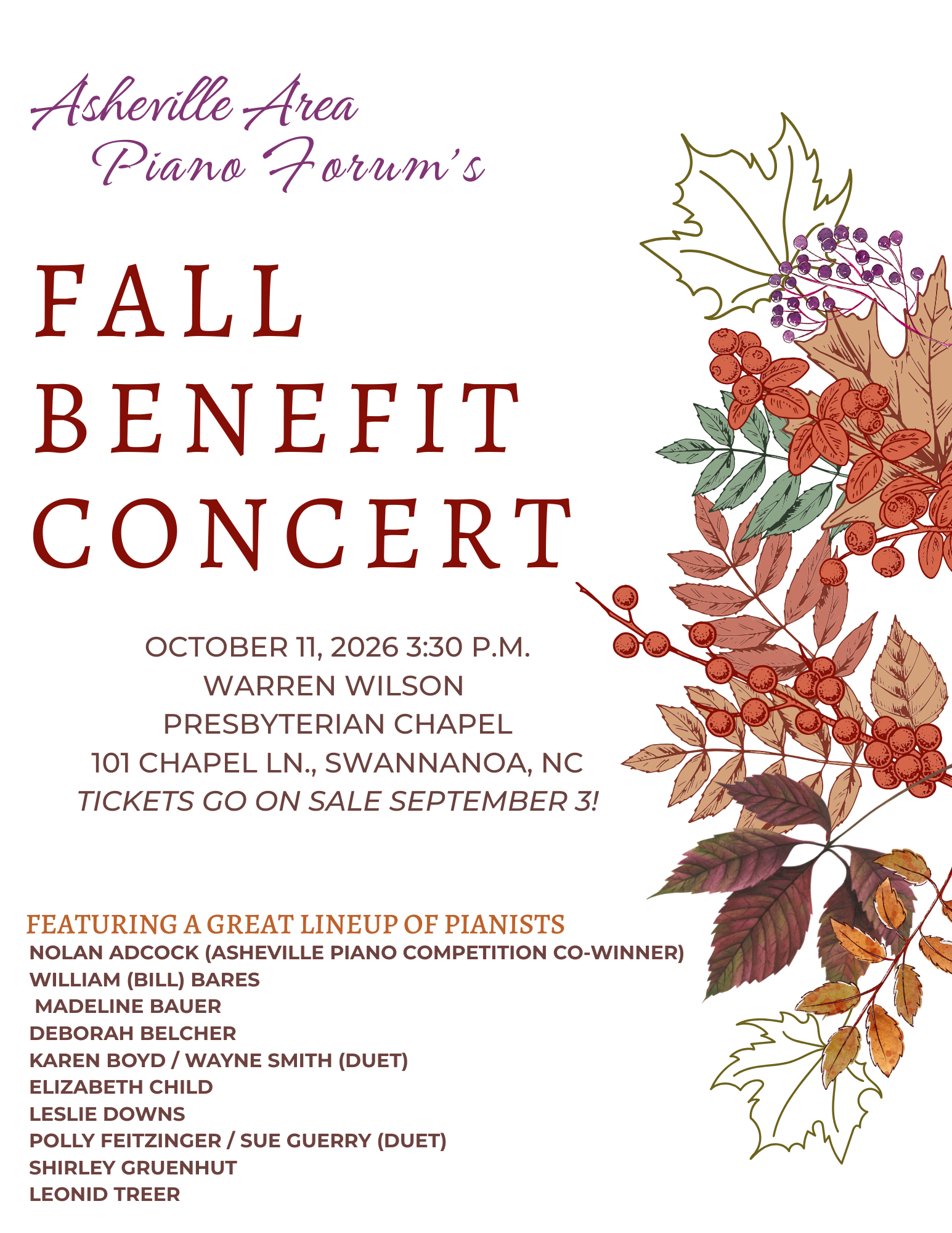 Fall Benefit Concert 2026