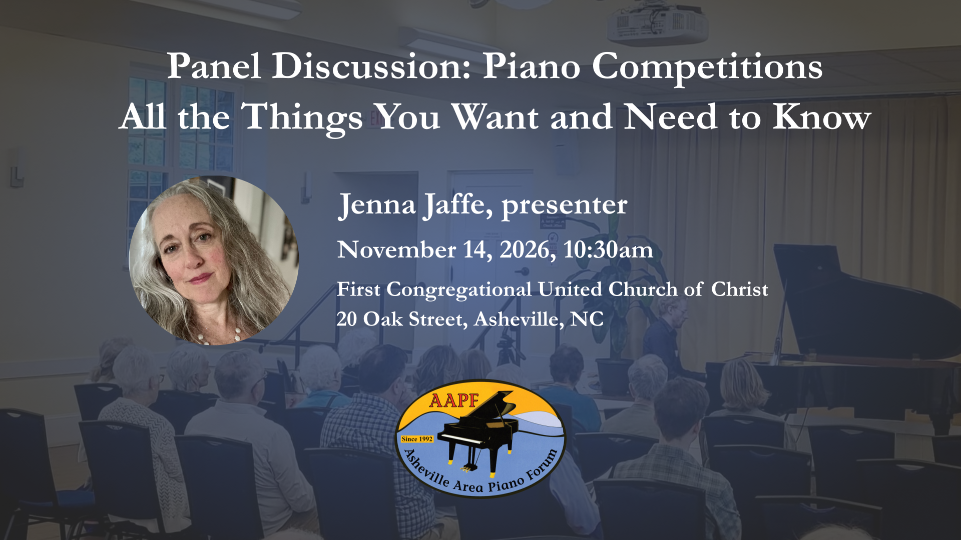 Panel Discussion: Piano Competitions-All the Things You Want and Need to Know | Jenna Jaffe, presenter