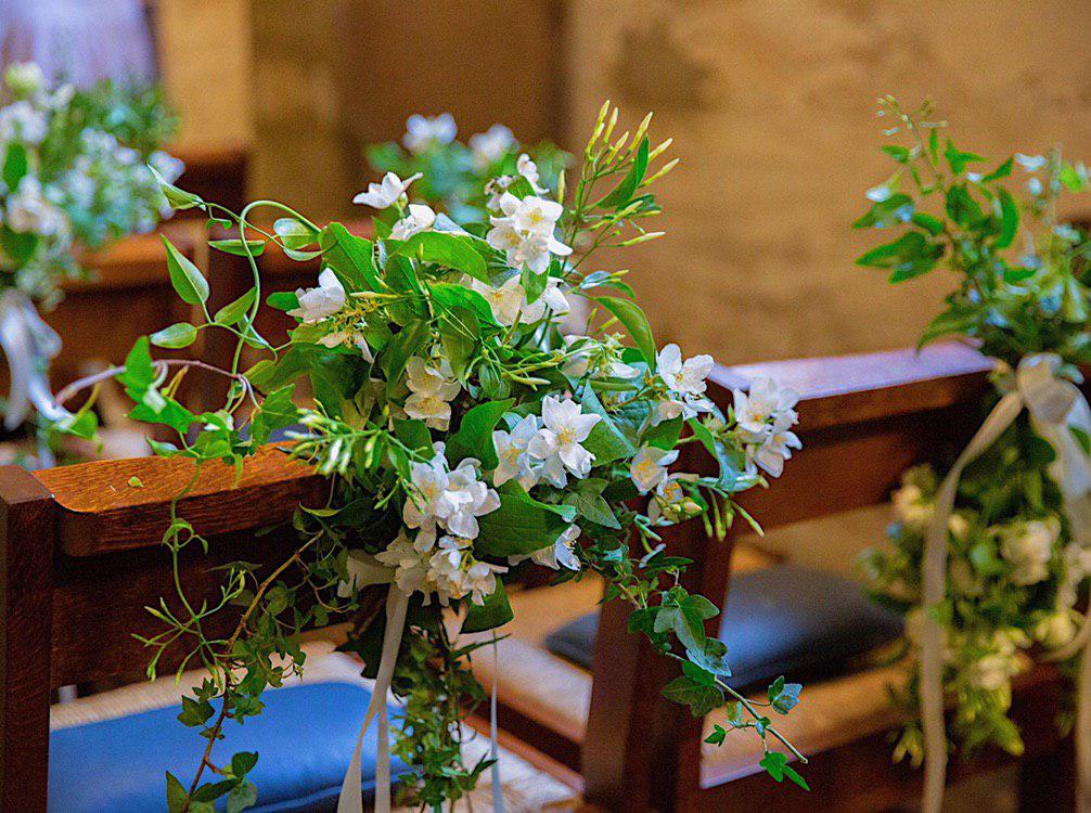 Botany Studio - Pew flowers for church wedding