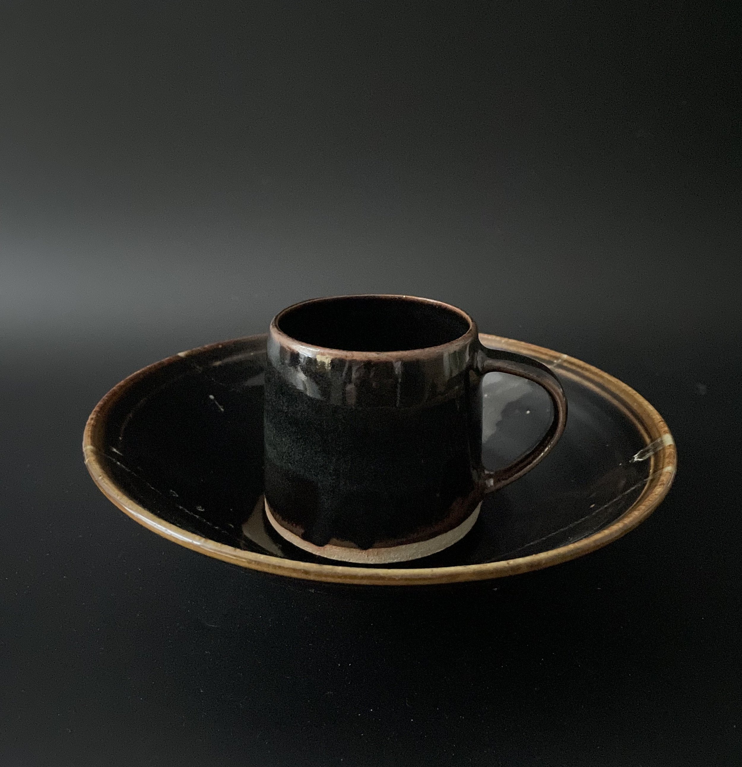 Temmoku Mug and Plate