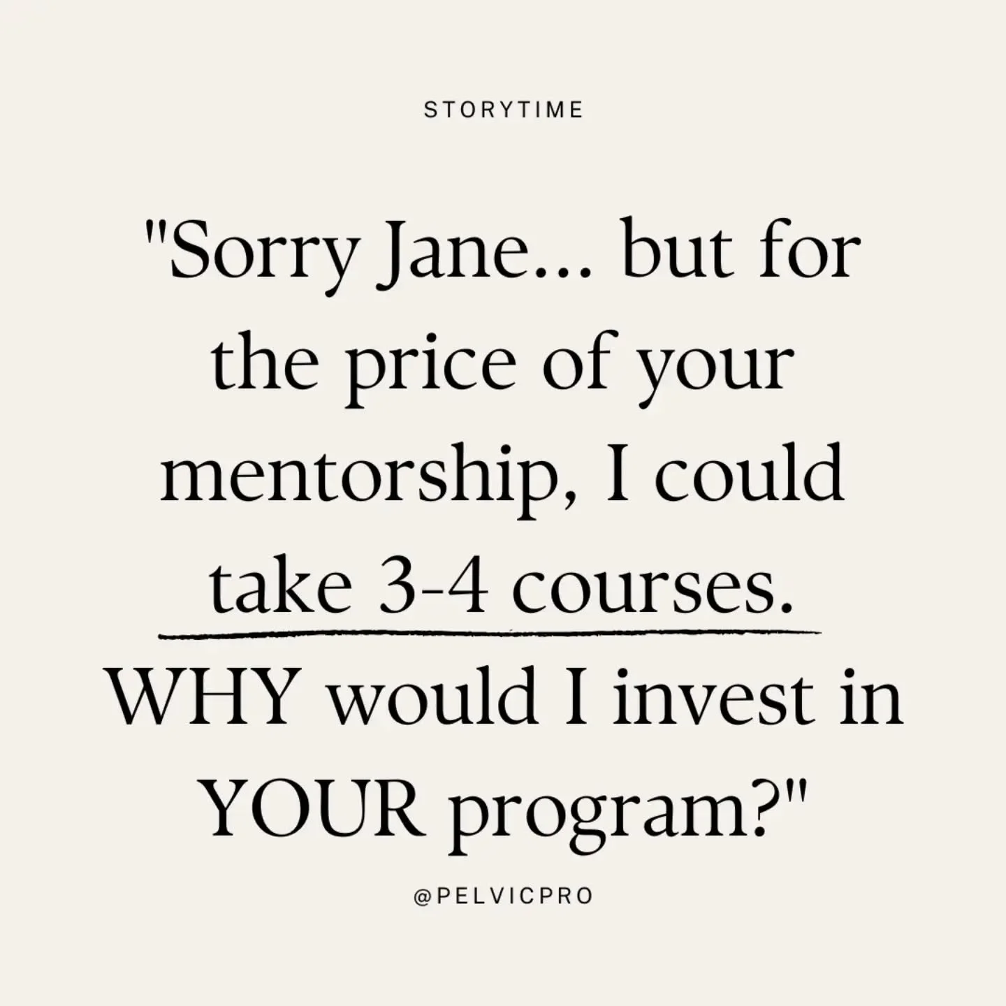 "Sorry Jane... for the price of your mentorship, I could take 3-4 weekend courses. Why YOUR program?" 👀

Fair question. And honestly? I LOVE courses &mdash; I still take them, I lab-assist them, and I encourage my mentees to take the ones 