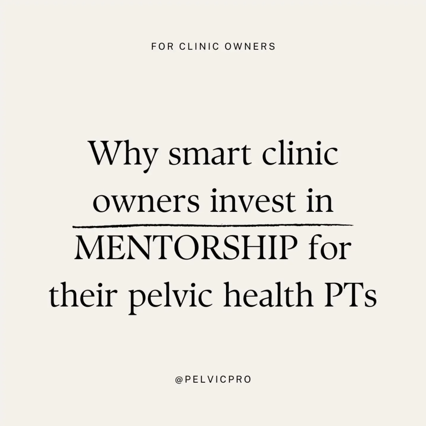 CLINIC OWNERS... this one's for YOU 📣

One of the BIGGEST pain points I hear right now is Hiring a fantastic pelvic health PT. They're smart, they're choosy AF, and they want to work somewhere that actually invests in a culture of growth and learnin