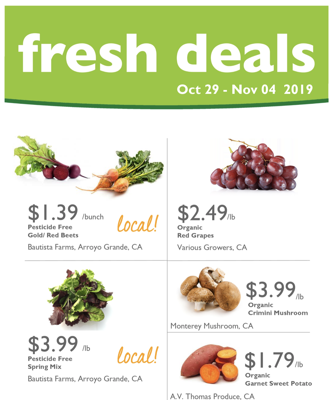 Fresh deals Oct. 29-Nov. 4
