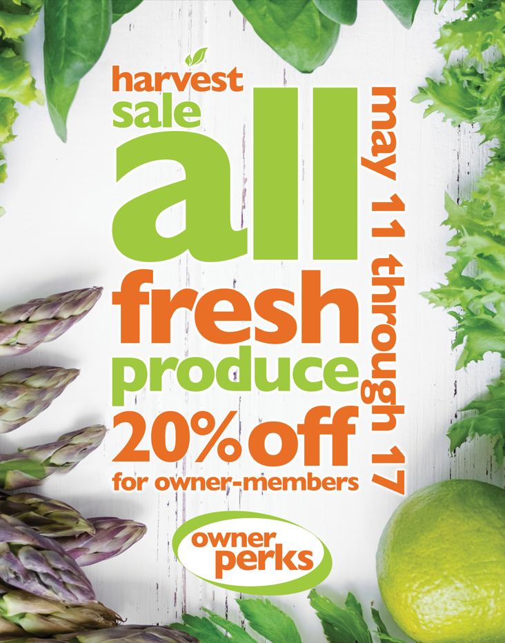 20% Off All Produce Dept. for Owners! 5/11-17!