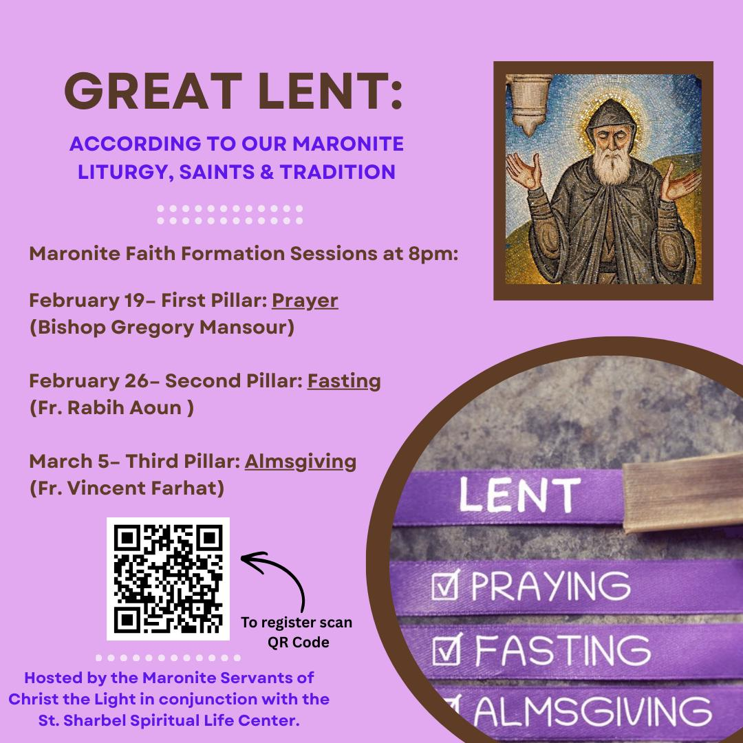 Cir 26-10 Maronite Faith Formation Series for Great Lent: Prayer, Fasting &amp; Almsgiving