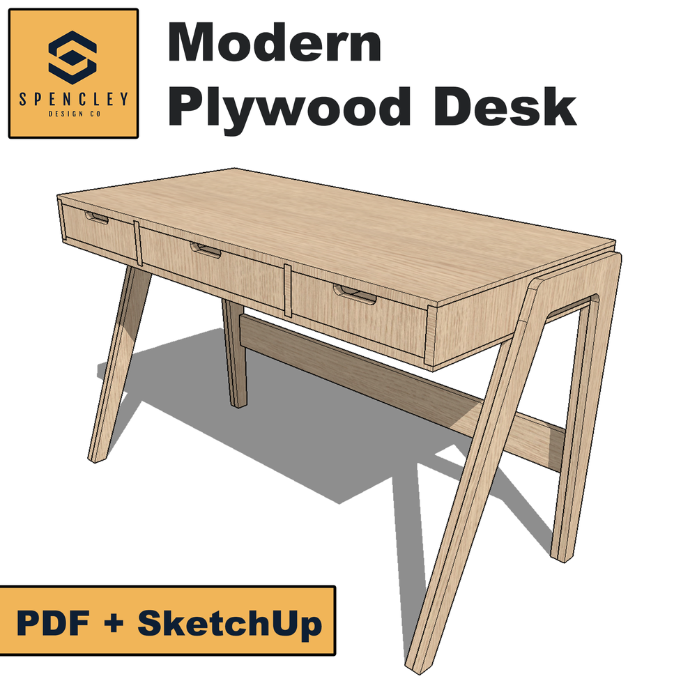 Modern Computer Desk - Plans Spencley Design Co.