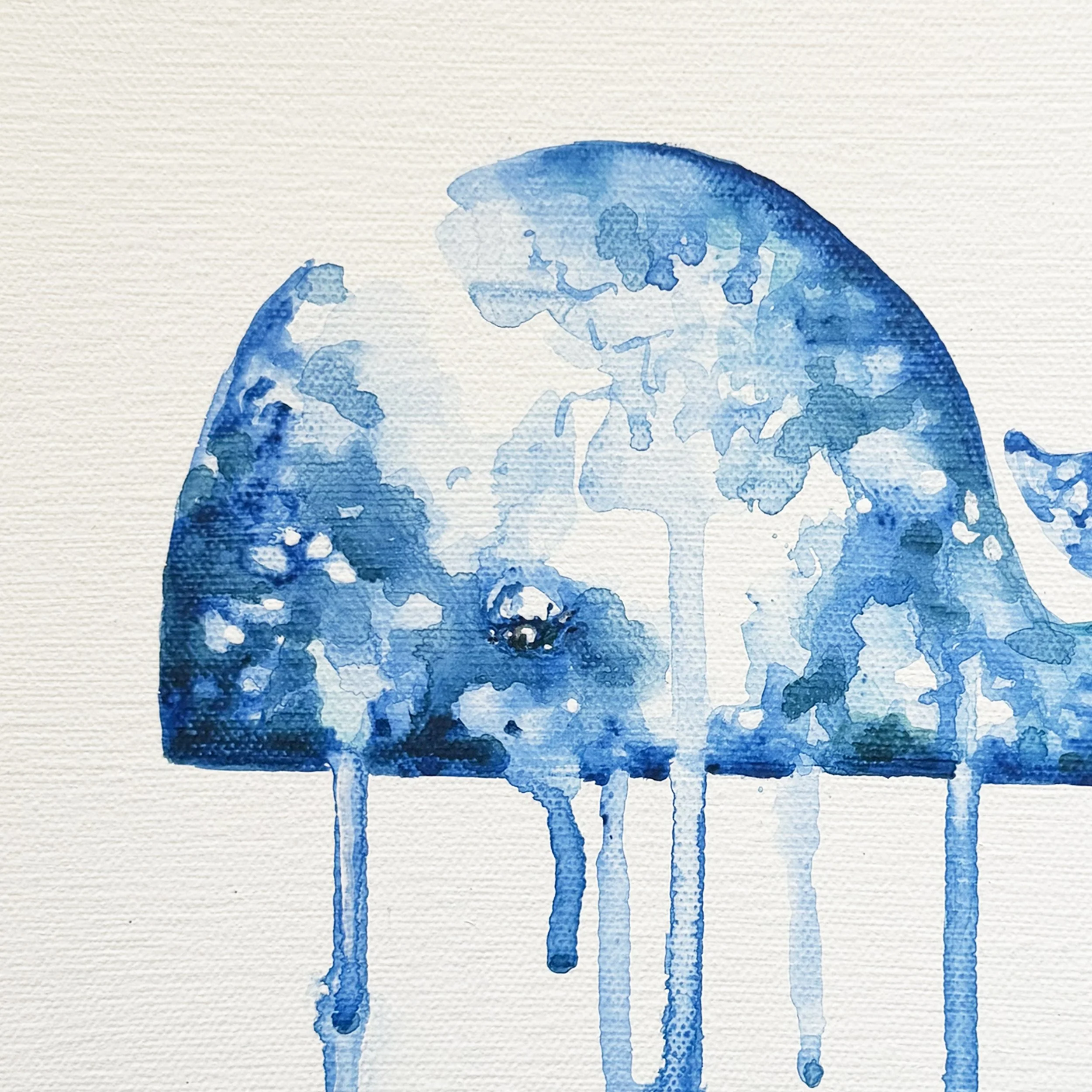Blues-original oil painting-solid wood white frame-detail.jpg