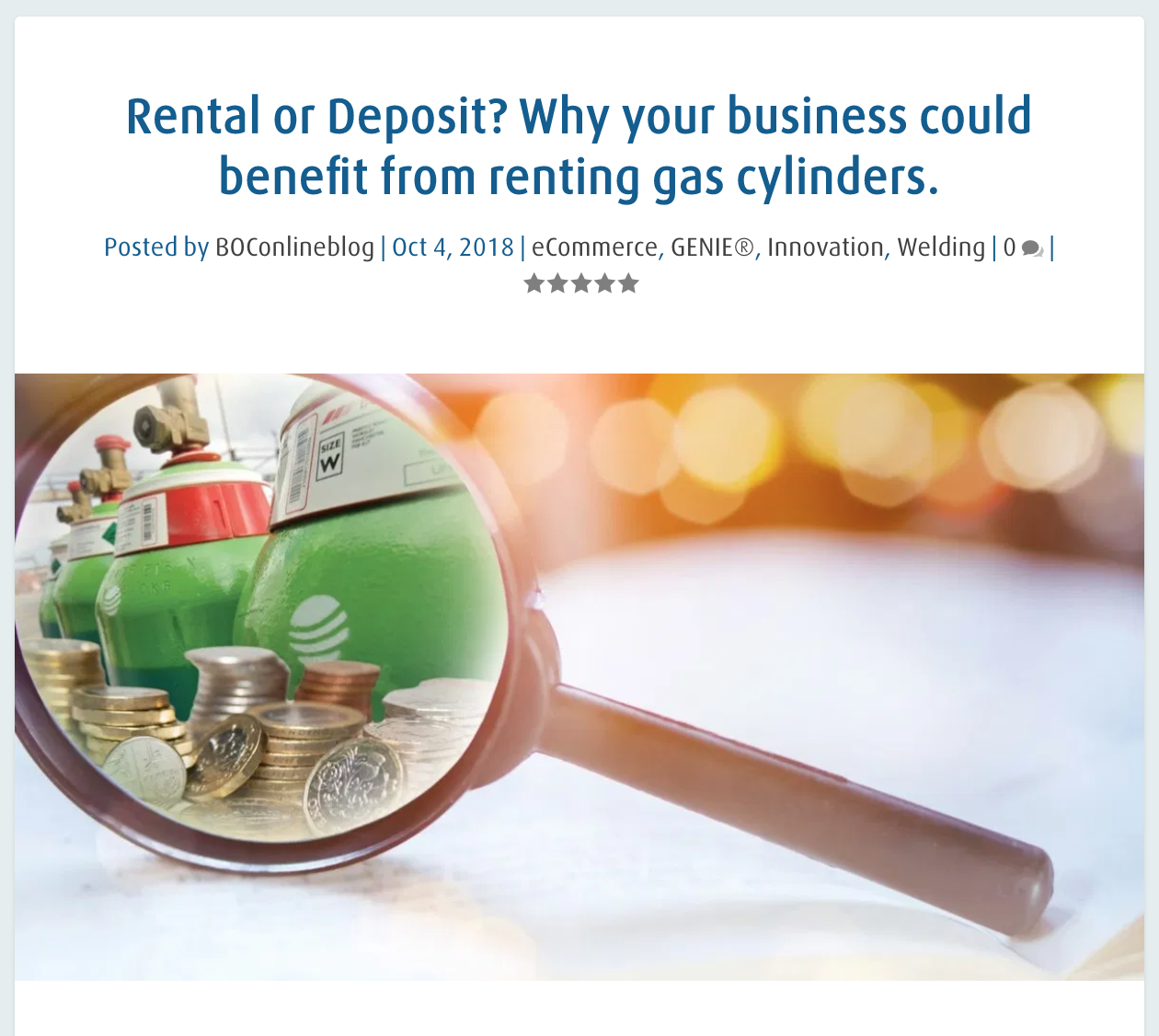 Rental or deposit article for BOC