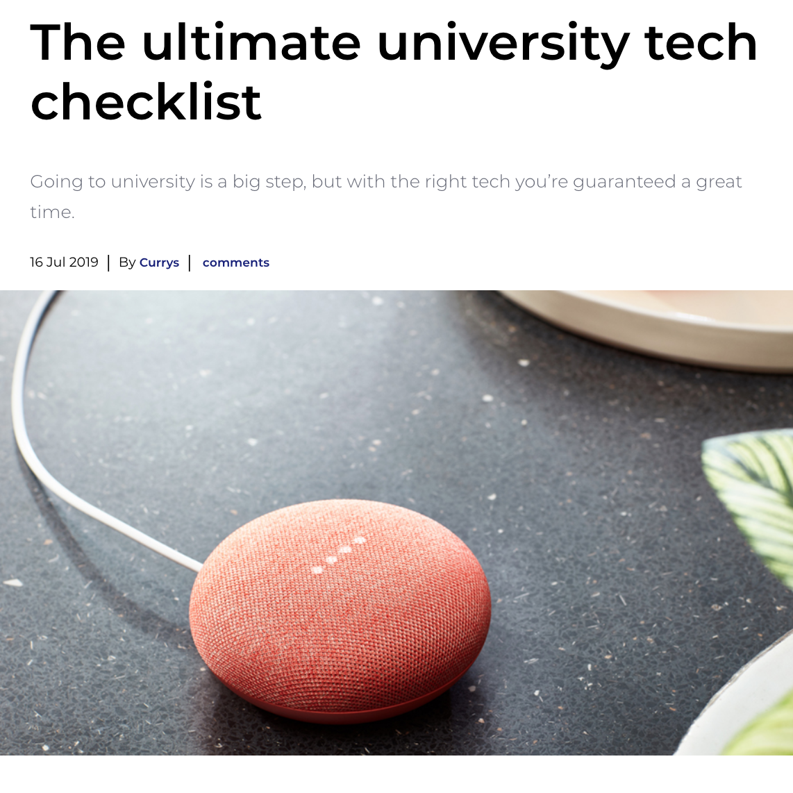 University tech checklist for Currys PC World