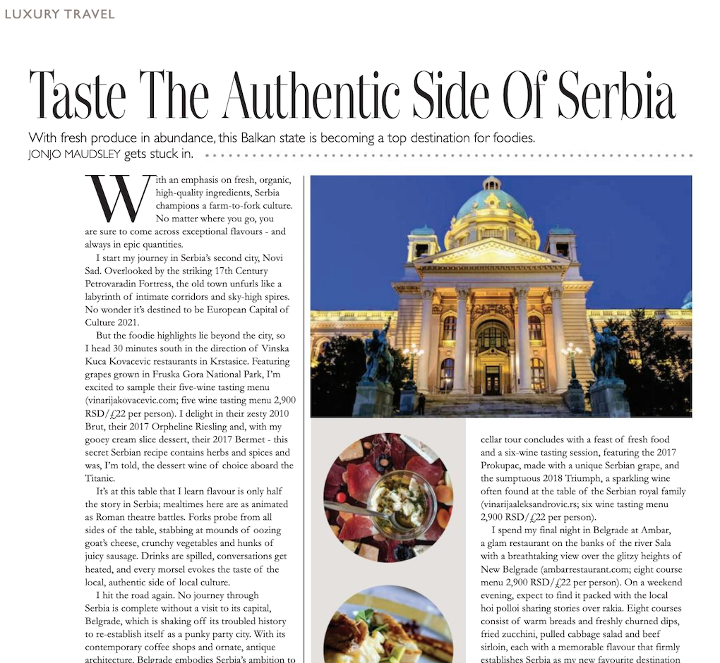 Foodie guide to Serbia for Life Magazine