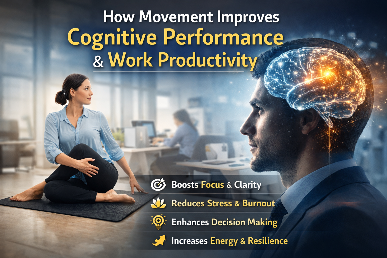 How Movement Improves Cognitive Performance and Work Productivity