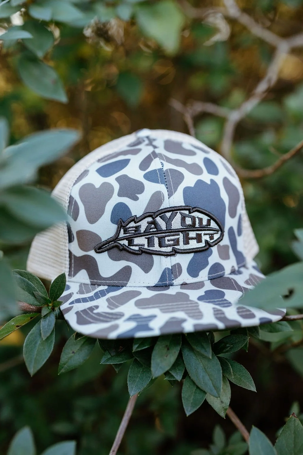 Khaki/Brown Camo "Turkey Feather" Mesh Hat
