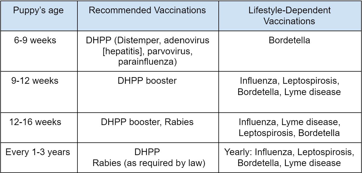 puppy vaccination guide
