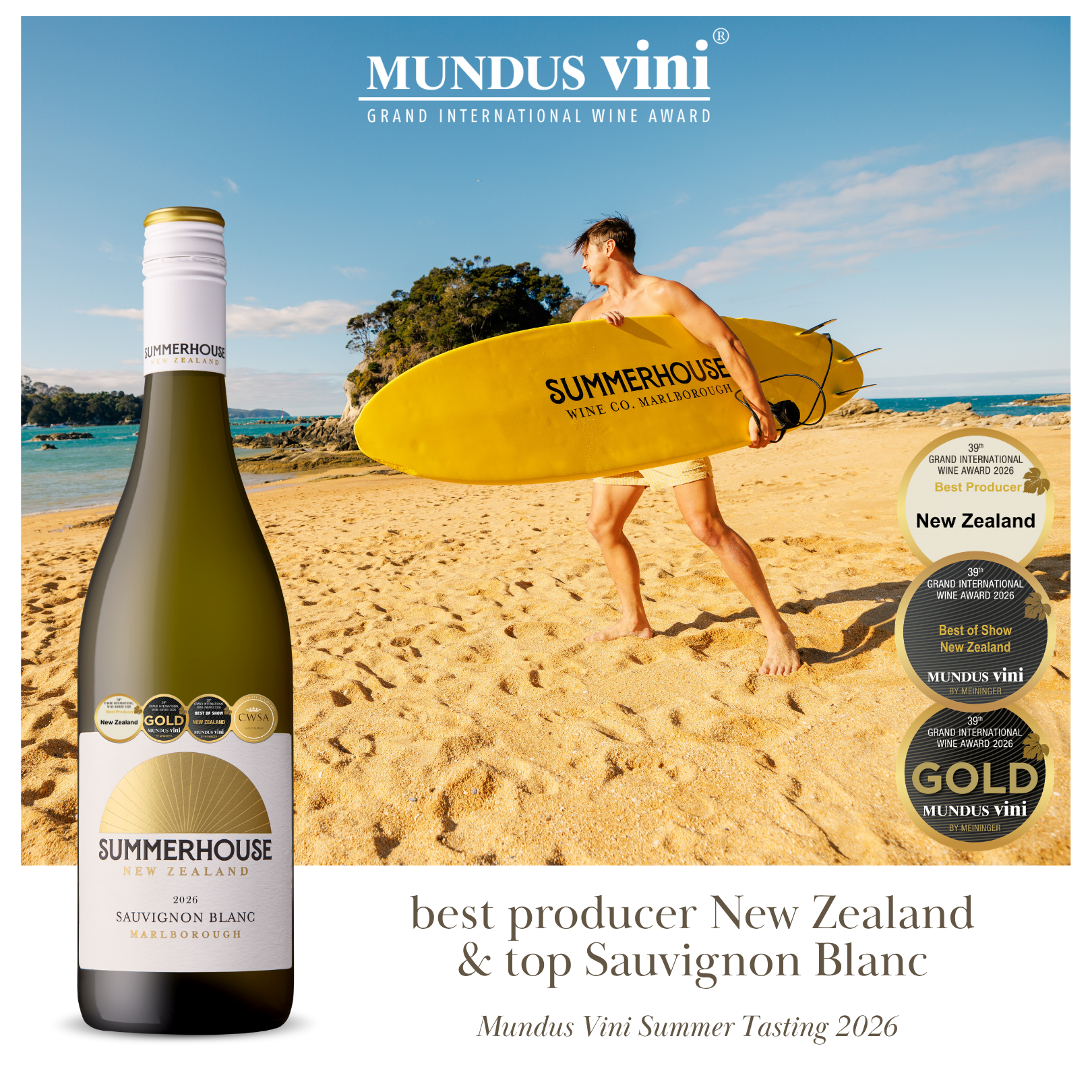 Summerhouse Named Best Producer &amp; Best in Show New Zealand at Mundus Vini 2026