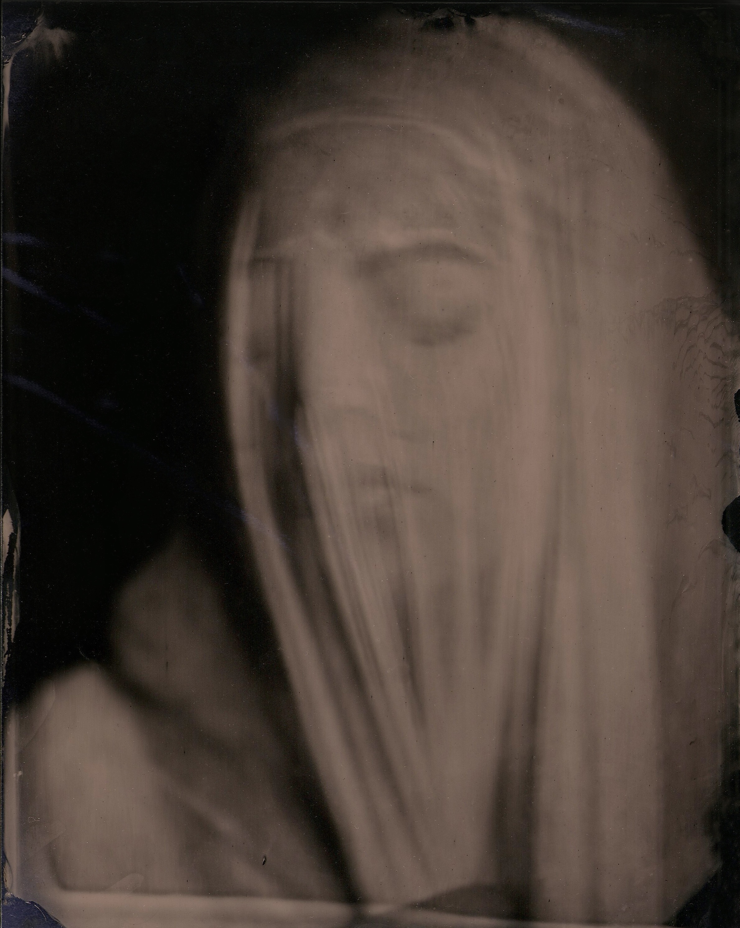  Clear glass ambrotype   8” x 10” 