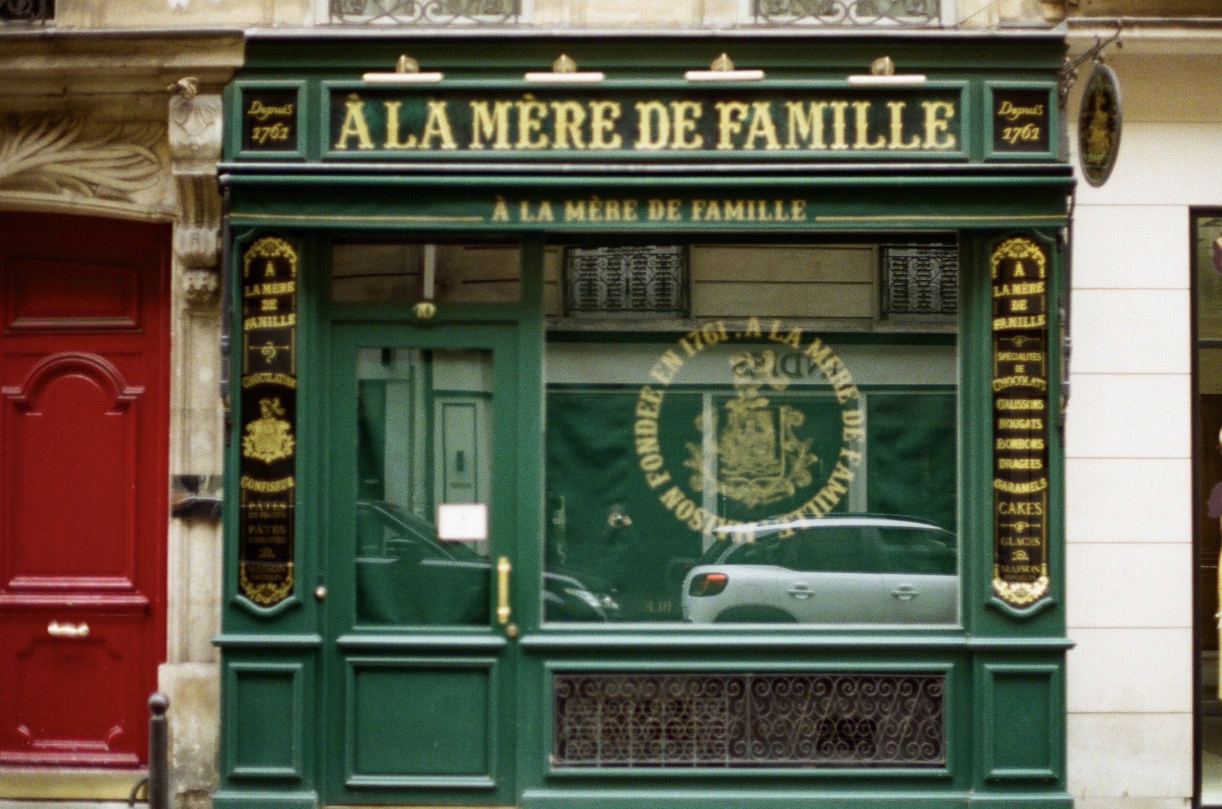   A chocolate shop, closed for the month.  