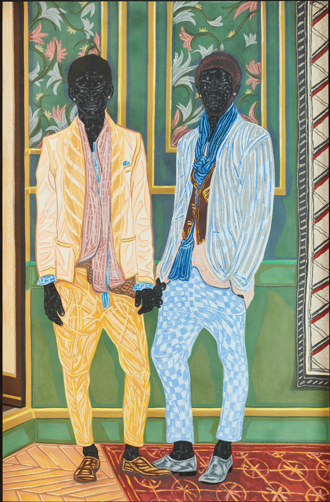 Toyin Ojih Odutola,  Newlyweds on Holiday , 2016,  in A Matter of Fact  series 2016-17. Museum of the African Diaspora, San Francisco. 