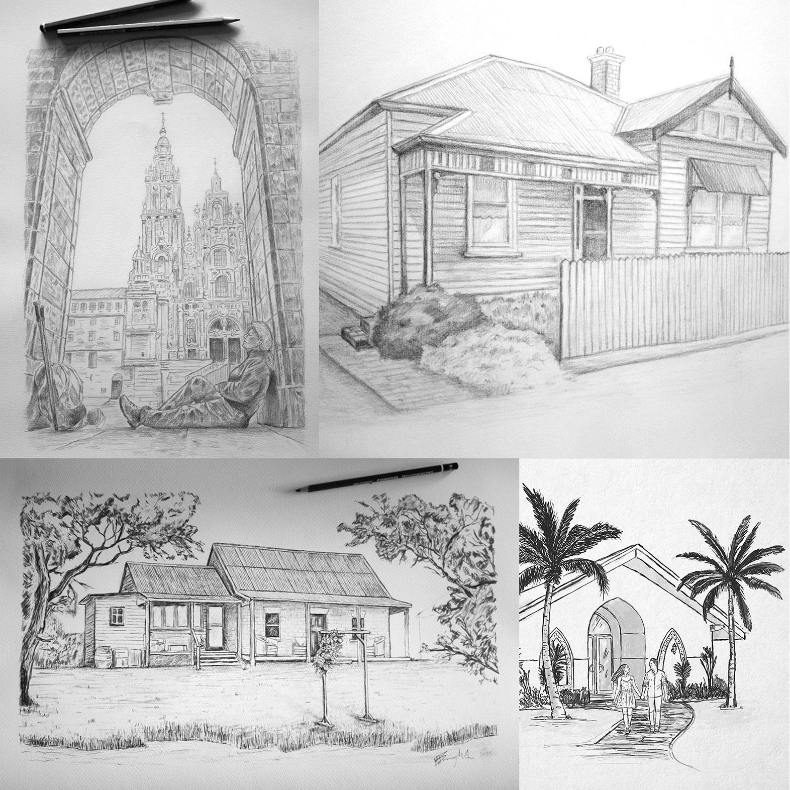 Custom House Portraits & Milestone Art Commissions