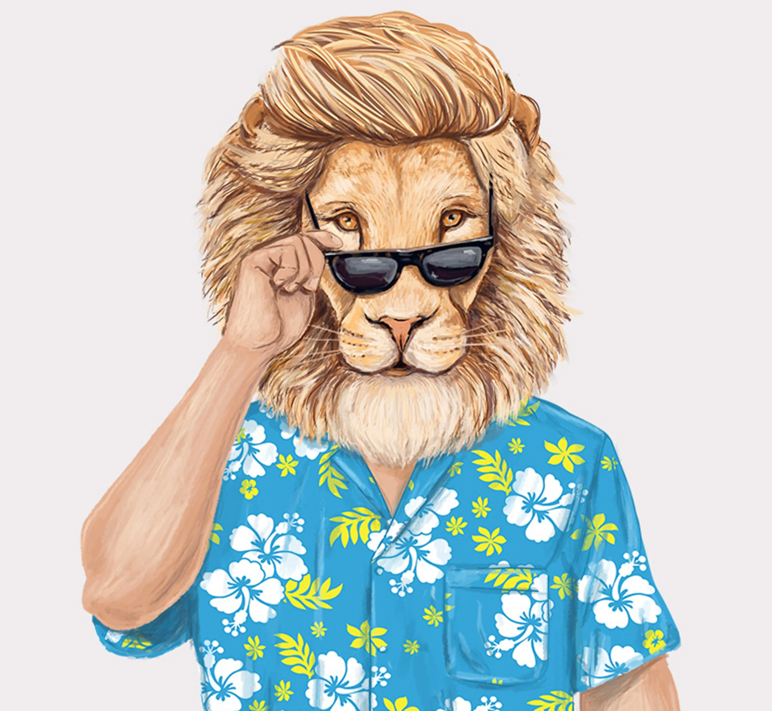 Lion-Man illustration art print