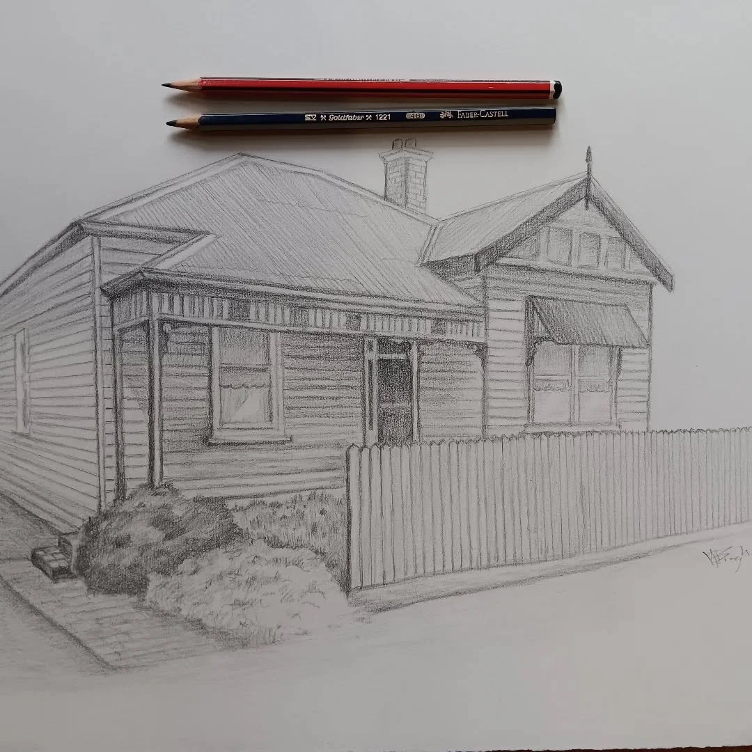 This was a commission to draw a Geelong Edwardian era house before it was renovated. #drawing #Illustration #art #house