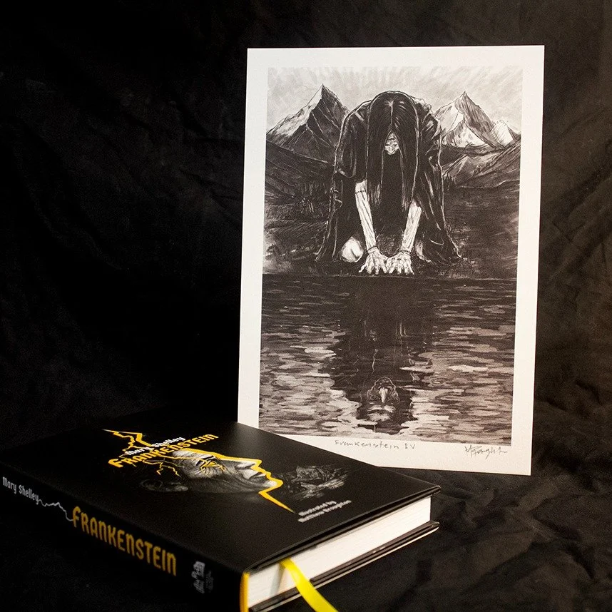 Limited edition A4 prints of some of the illustrations are available for order. Visit @hipkisspublishinghouse for orders #art #frankenstein #books #illustration