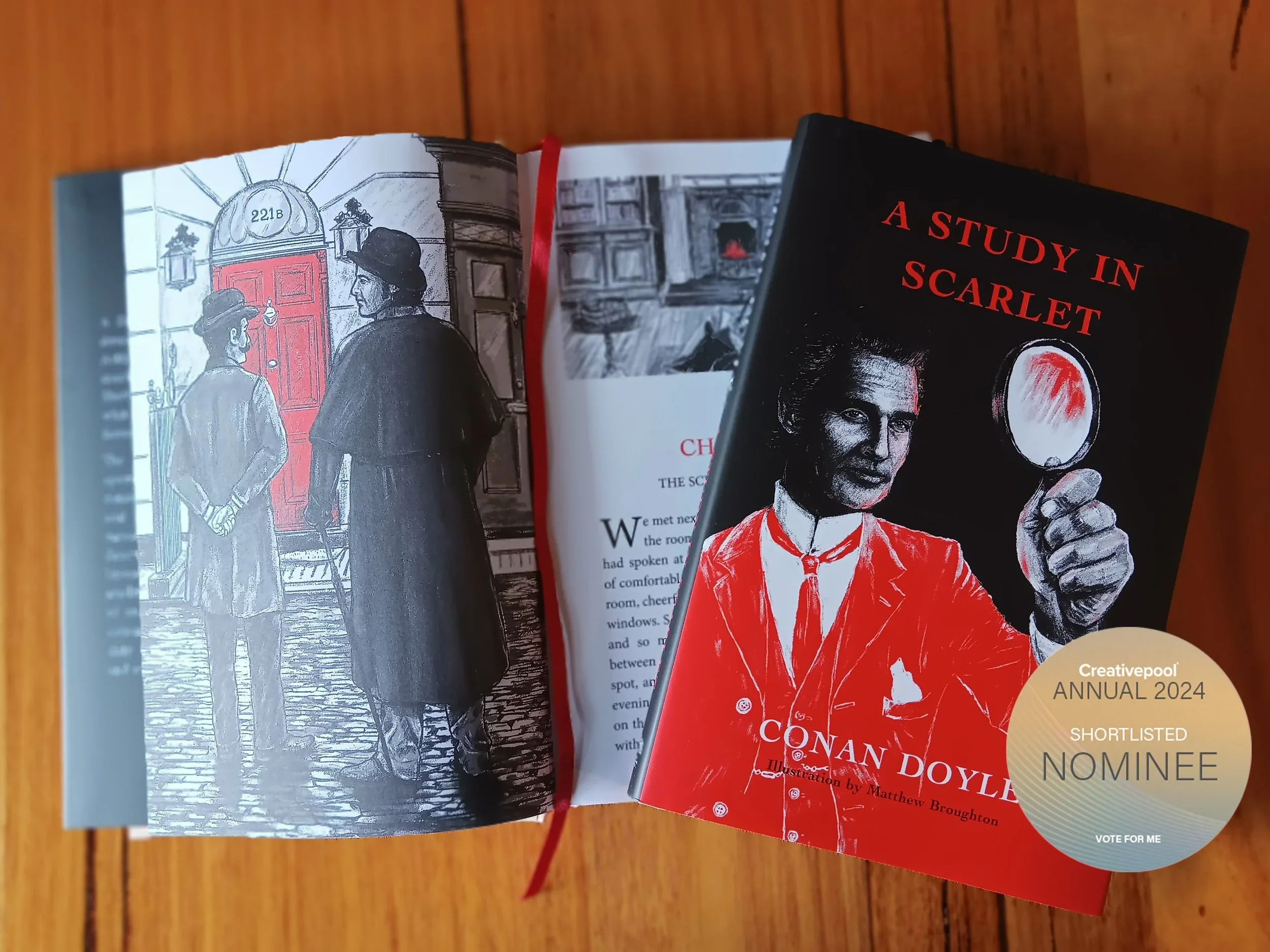 Award-Shortlisted Book Illustration &amp; Dustjacket Design — Sherlock Holmes: A Study in Scarlet