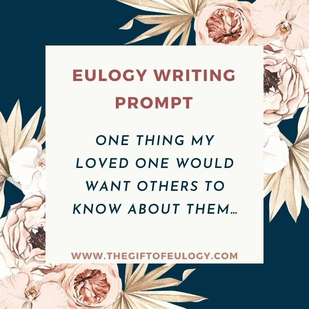 Writing a eulogy can be overwhelming. Try using writing prompts to help you sort out exactly what your heart wants to share during the funeral speech.

#eulogy #grief #funeral #loss #writingprompts