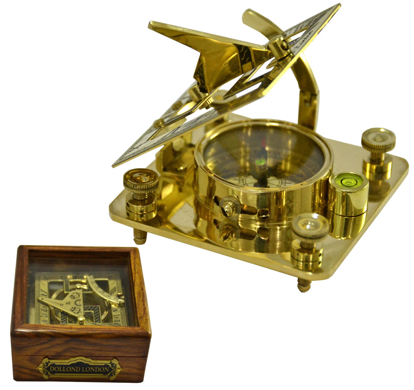 TM13051 - MARITIME BRASS SQUARE SUNDIAL COMPASS WITH WOODEN BOX - 3 x 3 x 1.4 INCH (1).jpg