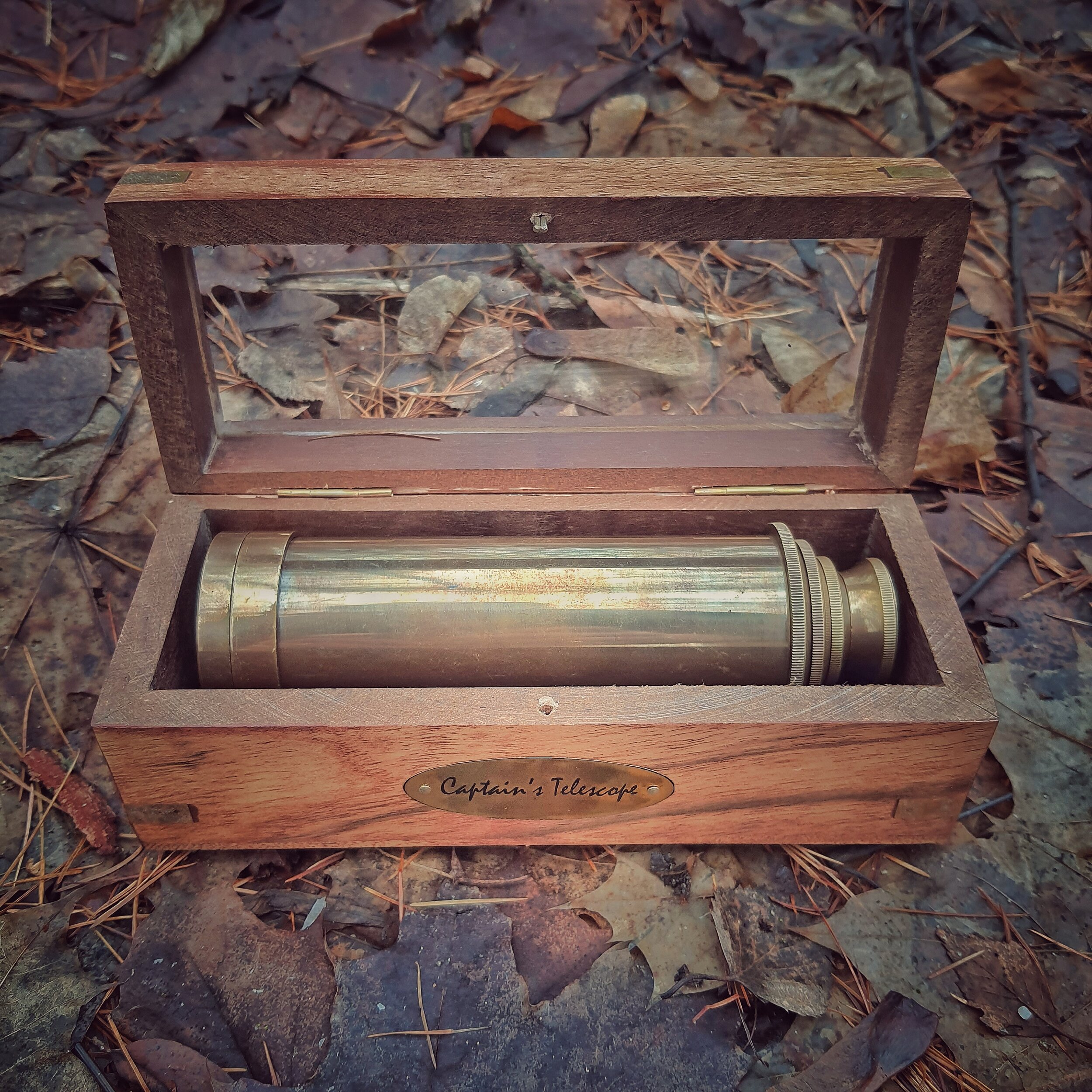 Details about   Nautical 14'' Antique brass Telescope With Natural Wooden Box 