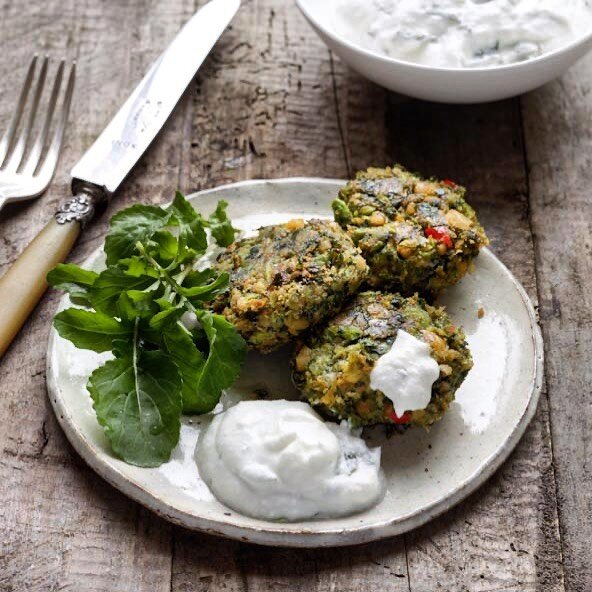 Now that it&rsquo;s officially Spring, it&rsquo;s time to cook with broad beans. Try my take on a falafel fritter, packed with fresh mint and coriander. Perfect for a snack or light lunch. Recipe on the blog.
📷 @marinaoliphant #broadbeans #falafelre