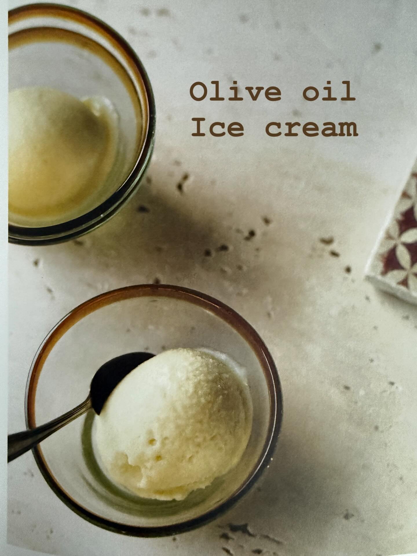 Celebrating Australia&rsquo;s olive oil with this recipe for olive oil ice cream. Originally developed for Shane Delia&rsquo;s book and tv series &ldquo;Spice Journey&rdquo;. Use the best quality evoo that you can afford and drizzle some over the ice