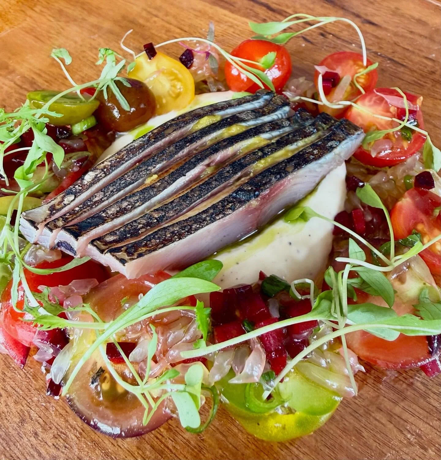 One course of the special lunch at @pebble.dining. Highly recommend- it&rsquo;s only around for a limited time so don&rsquo;t miss out!